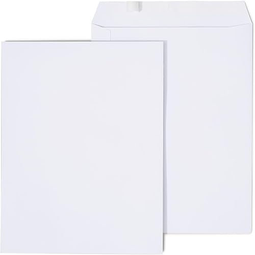 Staples Sobres de correo para catálogo, QuickStrip EasyClose Peel & Seal, 10 x 13 pulgadas, paquete de 100, color blanco