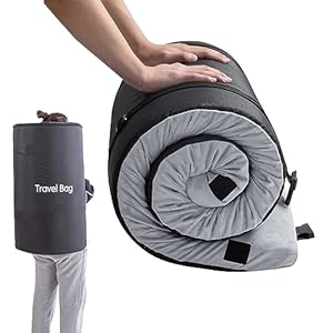 Memory Foam Camping Mattress 2.5 inch, Cot Pads, Single Small Portable Roll Up Camping Sleep Topper with Waterproof and Non-slip Bottom, Camping Car Mat with Travel Bag, 72″×24″×2.5″, Grey