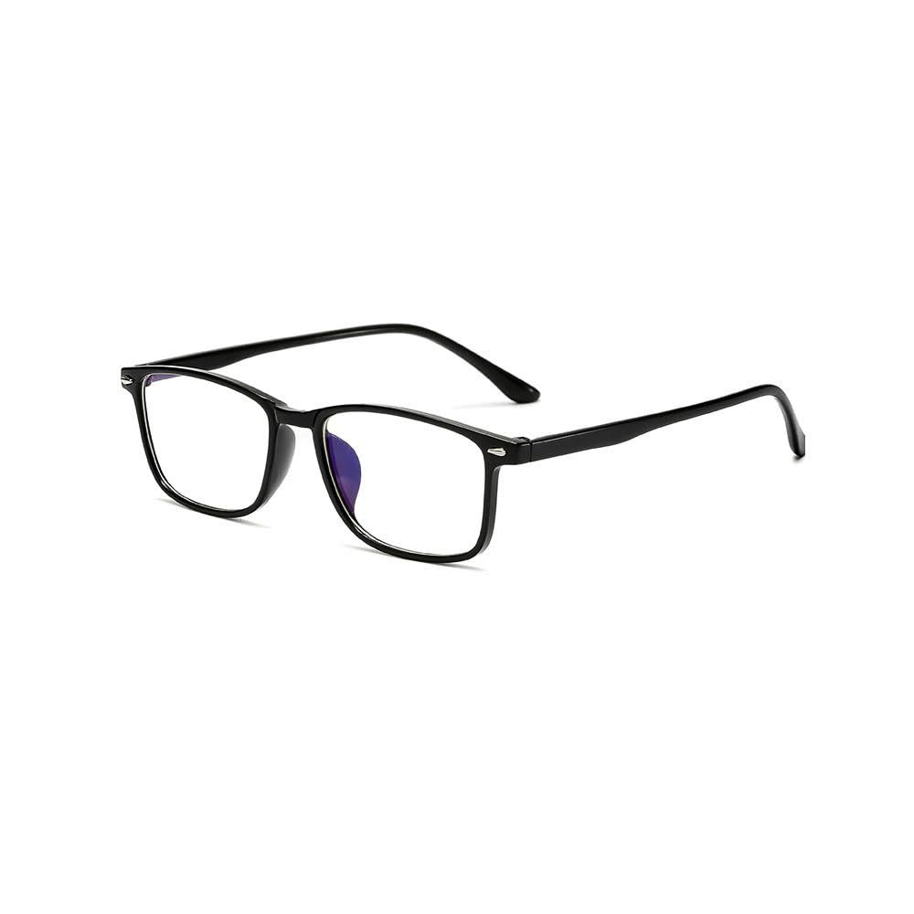 Nyxphy Ladies Slim Reading Glasses +1.00 to +4.50 Lightweight TR90 Spring Hing Frames Patterned Temple Rectangular Readers for Women (Black, 4.5, x)