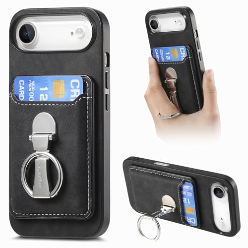 Coque iPhone 17 Air intégrale noire avec support et protège-écran