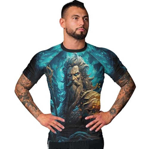 Short Sleeve Rash Guard Men, Stretchable Fabric Rash Guard Jiu Jitsu Gift On Birthday Breathable Fabric3