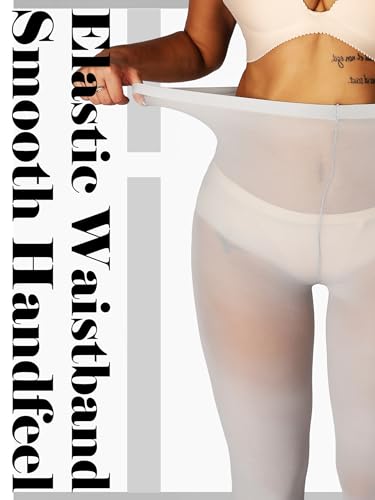 Image of HONENNA Semi Opaque Silky Women Pantyhose Tights, 20+ Colors Invisibly Toe Reinforced 60 Den Size A-E