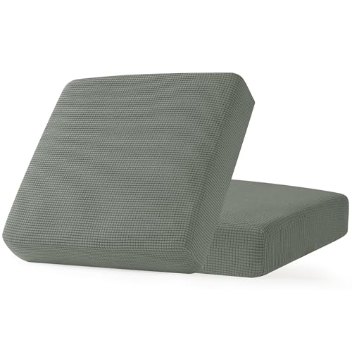 Image of CHUN YI 2PC Stretch Couch Cushion Covers, Individual Sofa Seat Slipcovers Suitable for Armchair Loveseat Sofa with Spandex Jacquard Fabric(2pc,Dove Grey)