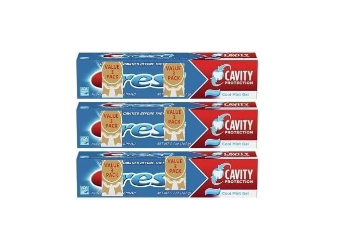 New Crests Cavity Protection Toothpaste Gel Cool Mint 5.7 oz (3 Pack)