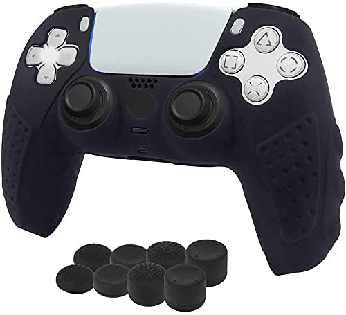 A capa protetora de silicone TwiHill é adequada para PS5, acessórios PS5 antiderrapantes (Preto - 1