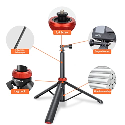 Uurig Telescopic Selfie Stick Long With Tripod, Waterproof Hand Grip, For Insta360 Gopro Hero 10 9 8 7 6 5 4 3 2, Fusion, Max, Session, Akaso, Sjcam, Dji Osmo Action Cameras #TOP2