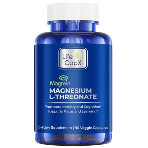 Magnesium L-Threonate Capsules, Original Patented Magtein™ Form of Magnesium (Mg), Improve Memory, Cognition and Sleep Quality (90 Capsules)