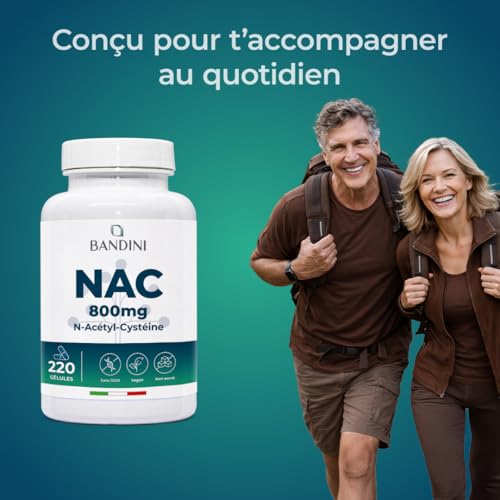 Bandini® NAC 800 mg par capsule | 220 gélules | N-acétyl-L-cystéine – vue 3
