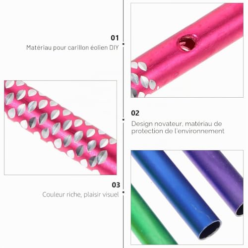 Tubes Carillons a Vent Exterieur,50 PCS Bricolage Carillon Éolien Colorés Aluminium Creux Carillons Éoliens pour Maison Jardin Décorations Suspendues – vue 5