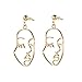 Face Abstract Gold Statement Earrings - Mookoo 3 Pair Vintage Hypoallergenic Dangle Stud for Girls Teens Women