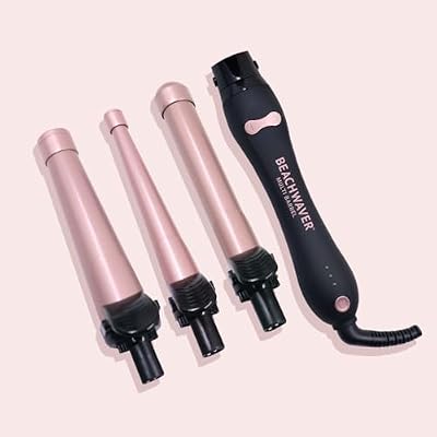 Multi Barrel Beachwaver - Classic Catwalk | Professional Ceramic Rotating Curling Iron w/ 3 Attachments | Adjustable Heat, Ergonomic Handle, Travel-Friendly