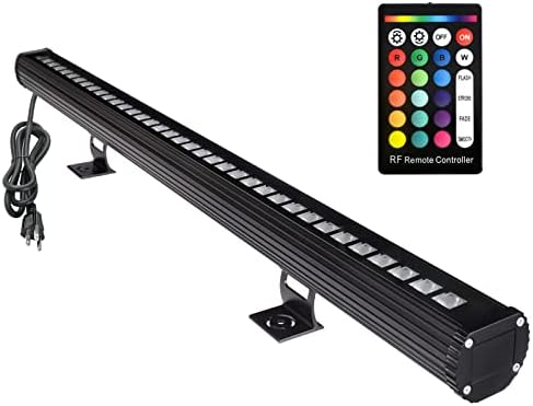 HiHzug 10x60' New Upgraded Wall Washer LED Lights, 144W RGB + 5000K Daylight Wall Wash Lighting, Color Changing, Dimmable, IP65 Waterproof, 3.2ft/40,120V Outdoor/Indoor Stage Light Bar