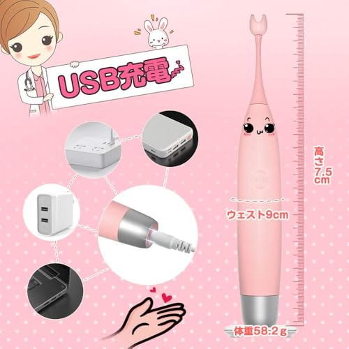 電マ アダルトグッズ 女性 人気 - バイブ 女性用 クリトリス 潮吹き ピンク ローター クリ 乳首責め 12000回/分 激震 超強力 電マ 防水 usb充電式 ソフト素材 Adorime バイブレーター ヘッド２個入りクリ責め 前戯マッサージ機 大人のおもちゃ ばいふれーたー女性用 自慰器 オナホール - 画像5