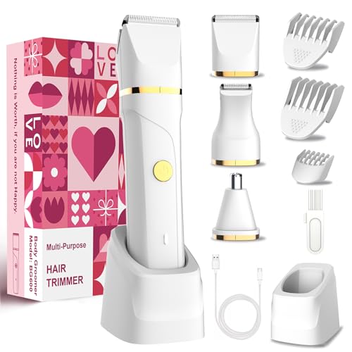 Lady Shaver for Women Electric Shaver for Women Bikini Razor for Bikini Legs Pubic Hair, Ceramic Blades, IPX7 Washable Head, Wet and Dry Use, White