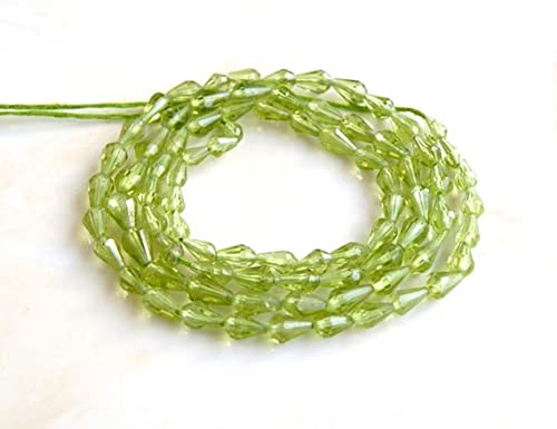 Péridot briolette facettée en goutte 4-5mm LKBEADS pour fil de perles de gemmes naturelles