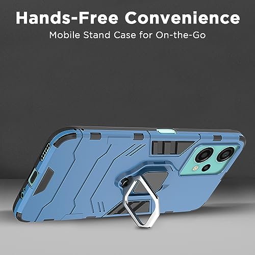 Image of Pikkme OnePlus Nord Ce 2 Lite 5G Back Cover | D5 Tough Armor Bumper | 360 Protection Case | Ring Holder Stand Case for OnePlus Nord Ce 2 Lite 5G (Blue)