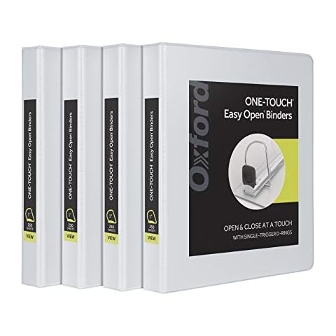 Oxford 1 Inch ONE-Touch Easy Open D Ring Binders, 4 Pack (79904) thumbnail
