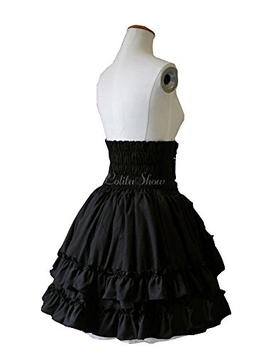 Antaina Black High-Waisted Gothic Layered Ruffled Cotton Lolita Short Skirts3