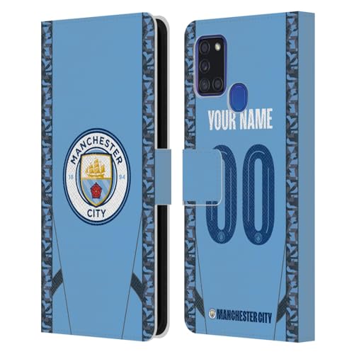 Coque Samsung A21s Manchester City étui cuir rigide portefeuille 2024/25