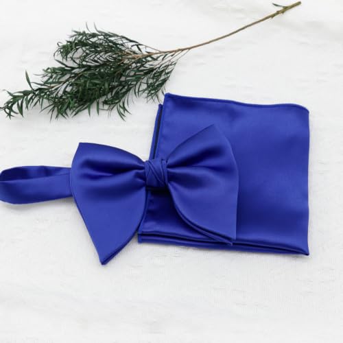 Image of Mens Bow Tie Pre Tied Oversized Bow Ties for Men Satin Bowties for Tuxedo Wedding Party Banquet