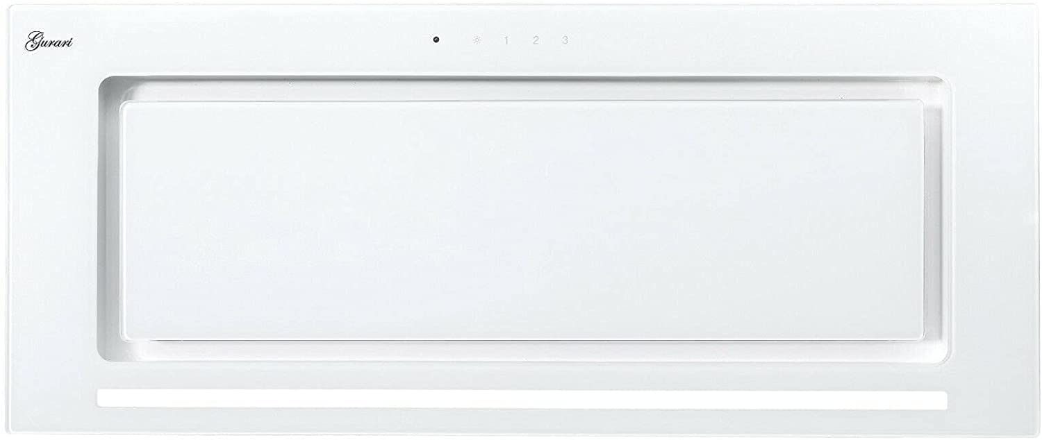 GURARI Deckenhaube GCH E 217 WH 70 Prime N, Dunstabzugshaube 70 cm, Weiß Glas, 1000m³/h