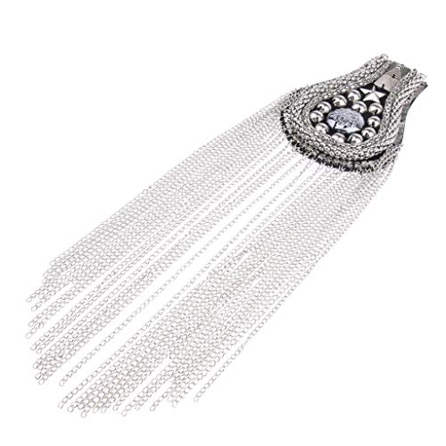 perfeclan Charretera de Hombro Insignia con Remaches Borlas de Cadena Hombreras para Trajes Uniforme de Hombres - #5, talla unica