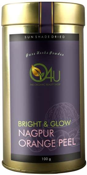 O4U Nagpur Orange Peel Powder for Bright & Glowing Skin, Oil Control, Skin De-Tan, Managing Acne & Sunburn Scars | USDA Certified, 100% Pure & Organic | (100g)