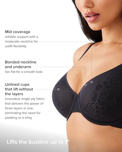 Image of Wacoal Women's Confidence Boost Unlined Mid Coverage Underwire Bra, 855380