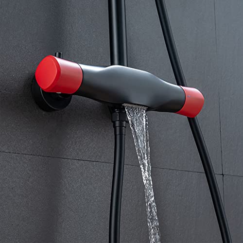 Robinet de douche thermostatique triple fonction en laiton pour baignoire