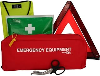 EVAQ8 Essential Car Safety Kit with British Standard First Aid Kit