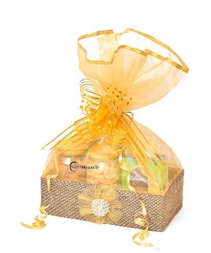 Image of NUTRI MIRACLE Dry Fruits Gift Hamper for Engagement Function | Celebration Gift Pack for Wedding, Parents & Grandparents