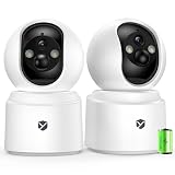 Battery Powered Indoor Camera Wireless 2 Pack with 2.5K Colo...