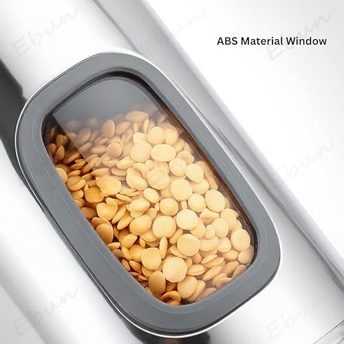Image of Ebun Stainless Steel See Through Containers | Stainless Steel Container with Lid | Capsule Shape Steel Kitchen Containers Set | Steel Airtight Container | 1 Kgs Capacity Approx | Pack of 3