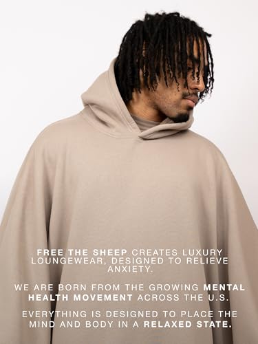 Image of FREE THE SHEEP Eden Hoodie - Oversized Weighted Hoodie Cloak with Ultra-Soft Faux Fur Liner