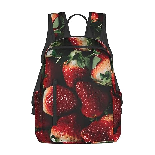 Sac à dos léger fraise grand volume avec bretelles confortables en taille unique