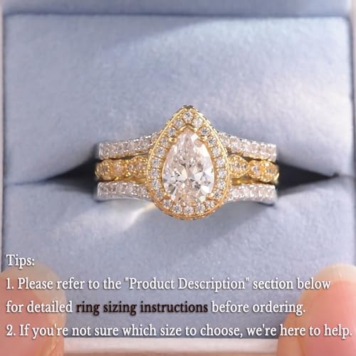 Image of Newshe Jewellery Wedding Rings for Women Bridal Sets Engagement Ring