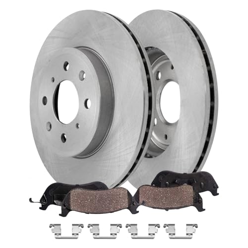 Image of Detroit Axle - Front Brake Kit for 2015-2020 Honda Fit, Disc Brake Rotors Ceramic Brakes Pads with Hardware 2016 2017 2018 2019 Replacement : 10.31 inch inch Rotors