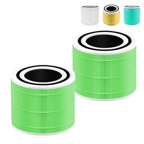 2 sztuki filtrów zamiennych Core 300-RF-MB | ‎kompatybilne z oczyszczaczem powietrza LEVOIT Core 300 & Core 300S do sypialni, 3-w-1 HEPA, filtr węglowy i wstępny przeciwko pleśni i bakteriom - Zielony