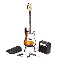 Beautifully crafted four-string precision full-size bass guitar Ash wood body with maple fingerboard and neck 20 watt amplifier with headphone output and a guitar connector cable Includes travel accessories: guitar bag and strap Additional included a...