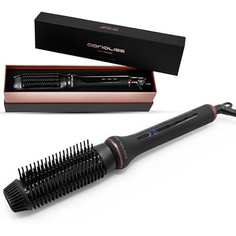 Corioliss Electric Hair Straightening Brush Hot Brush Antifrizz Temperature Control 80º to 210º Ionic Ceramic Automatic Switch Off Cover