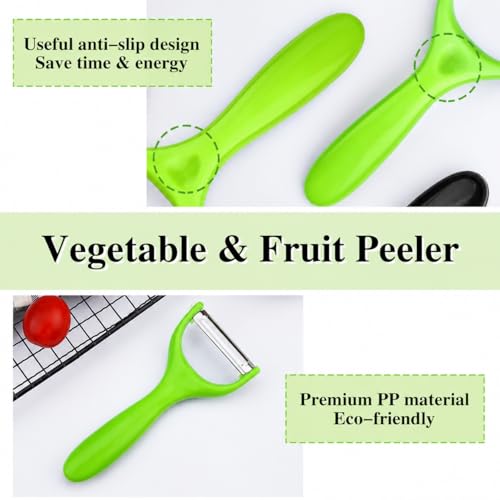 Image of Zapsol Multipurpose Vegetable Peeler Set of 2 | Professional Double Edge Fruit & Potato Peeler for Carrot, Cabbage, Cucumber & Kitchen Slicer Shredder Tool (Parrot Green)