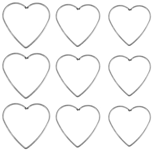 NOLITOY 9pcs Heart Metal Dream Catcher Dreamcatcher Rings, Heart Shaped Catcher Rings Macrame Hoops for Wedding DIY Crafts Wall Hanging Decor (3in, 4in, 4.7in, Each 3pcs)