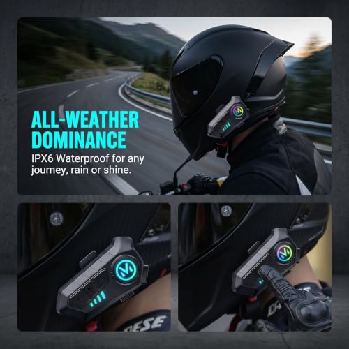 Auriculares Bluetooth de moto con triple reducción de ruido DSP CVC y RGB 6
