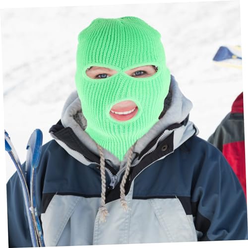 Holibanna Mascarilla de Ski de 3 Agujeros para Hombre y Mujer, Máscara Deportiva Cálida, Color Verde Claro miniatura 5