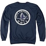 Rice University Official Plaid Badge Unisex Adult Crewneck Sweatshirt, Navy, 3X-Large