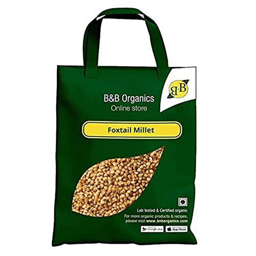 B&B Organics Foxtail MIllet(5 kg / 11 pound)/Thinai Arisi/Whole Grain Millet/Fibre Rich Milet/Chemical Free/Indian Millet