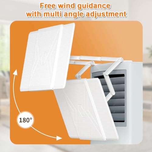 Image of HASTHIP 47-58cm Retractable Ac Air Deflector Adjustable Floor Standing AC | Adjustable Tilt Helps Direct Air, Retractable Panel Supports Flexible Placement, for Evaporative Cooler, White Finish