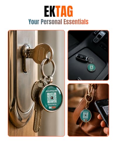 Image of Nxcar EkTag Smart QR Keyring (2 Pc Pack) | QR Keyring for Car Keys, Bike Keys, House Keys, Bags, Luggage and Pet Collar | Lost Item Finder | 100% Phone Number Privacy | Pack of 2 Keyrings