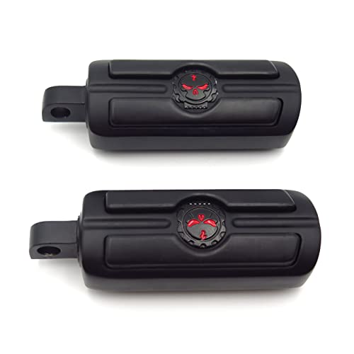 SMT-BLACK 2pcs Skull Footrest Foot Pegs Compatible With 1984-2014 Harley Davidson [B00RUE3L64]