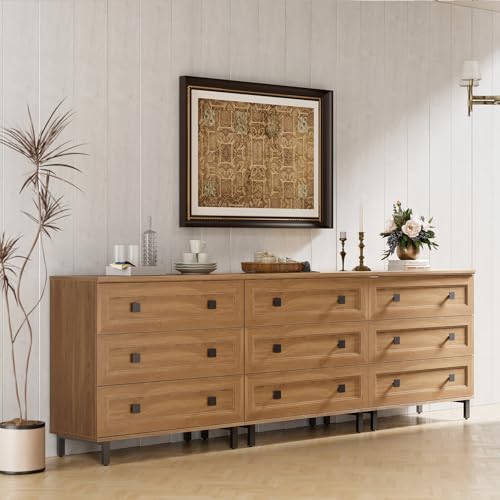 FENSULN Modern Dresser for Bedroom with 9 Drawers, 3 in...